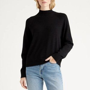 Quince 100% Organic Cotton Mockneck Sweater Black M
